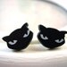 Black cat plugs for gauged ears 5mm 4g stretched ears