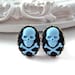 Skull plugs 4mm 6g pirate gauged ears black blue pirate