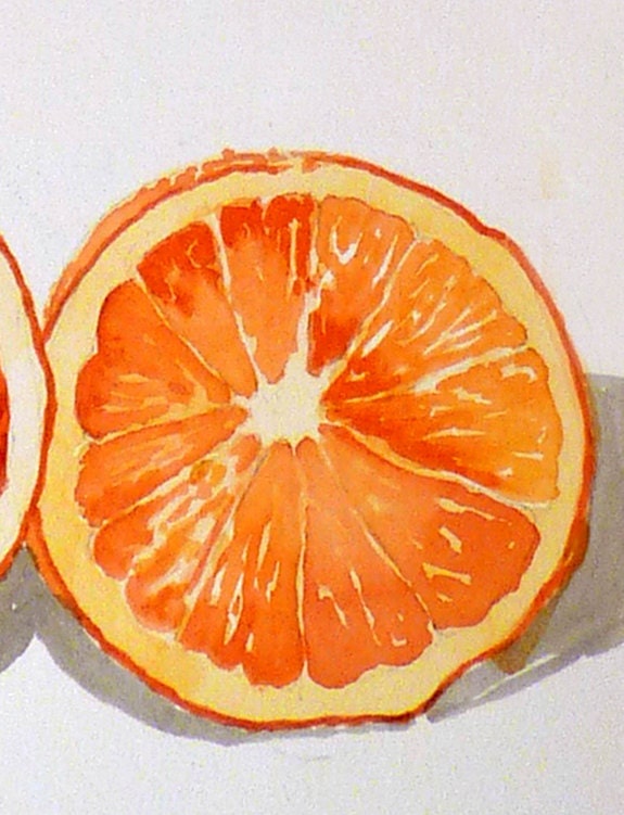 Art a Watercolor Juicie Orange for Lunch Fruit Apartment Autumn Dorm Print Women Men Orange Halves Sweet and Delicious Price Under 25