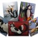 Set of 5 Tuxedo Cat 2D ACEO PRINTS by Matthew Ross