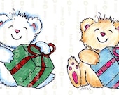 DIGITAL STAMP CuTE TeDDY BeAR Panda Polar Bear Cub DOWNLOAD cHRISTMAS bIRTHDAY animal Digi Stamp Printable Scrapbook Birthday Cardmaking