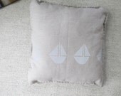 little pillow: GREY with GREY BOATS