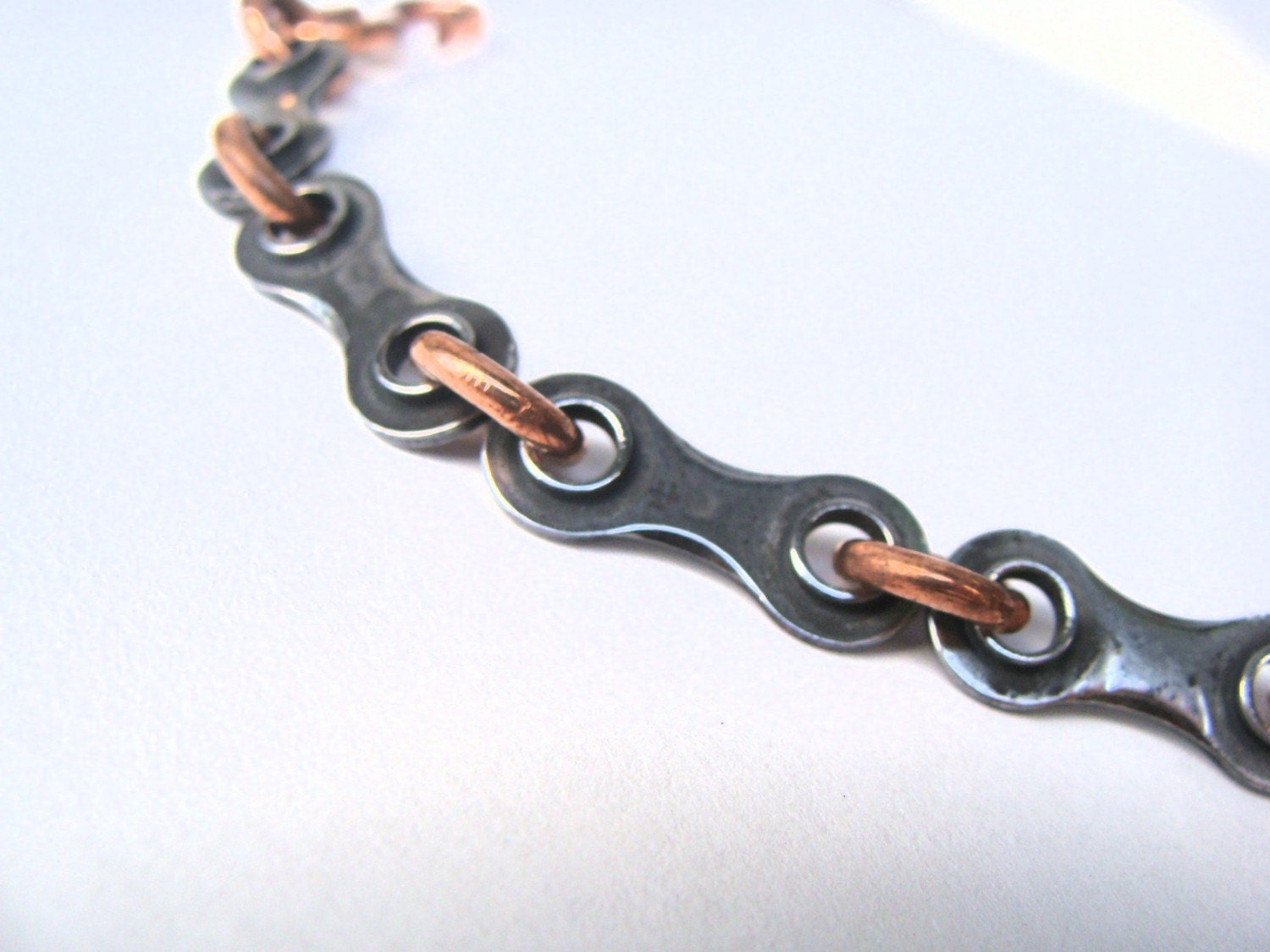 Copper and Chain Bikey Bracelet
