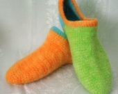 Felted Wool Slipper Socks  Crochet Pattern PDF Womens size 8-9  - permission to sell what you make