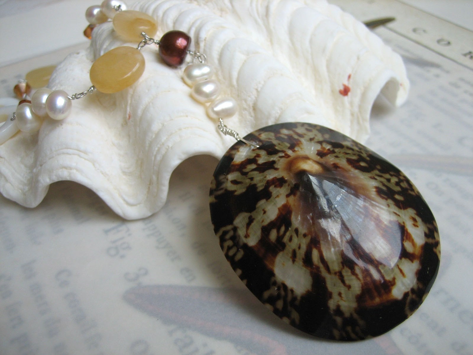 Opihi and Pearls Necklace
