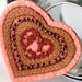 Heart Textile Fabric Brooch Hand Embroidery beaded heart copper