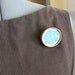 Cameo Brooch wood Snowflake Hand Embroidery Eco Friendly Blue Holiday Winter Gift for her