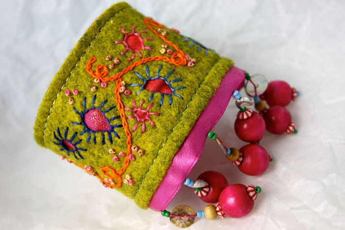 Carnival Dreams Hand Embroidered wrist cuff