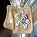 Hydrangea Fiber Fabric Earrings Textile Hand embroidery