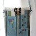 Ipad Mini Case Kindle Nook eReader Cover Flower Garden Hand Embroidery hand embroidered  Blue Green