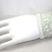 Fabric Hand Embroidery bracelet Textile Cuff Mint green Rose Bouquet Embroidery with Lace