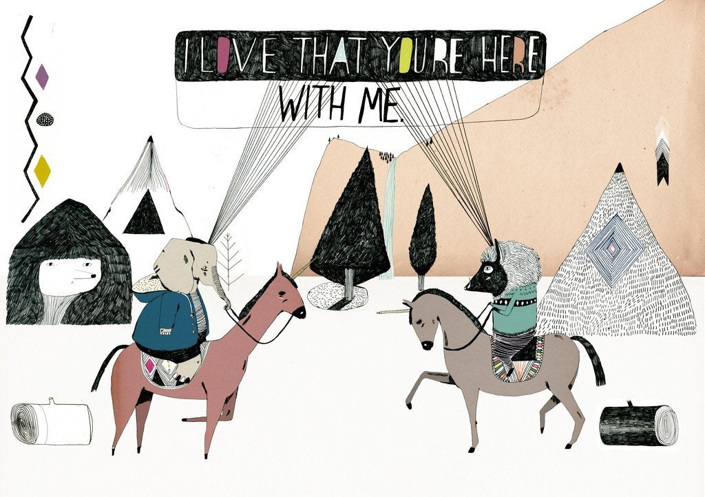 Here With Me A3 Print