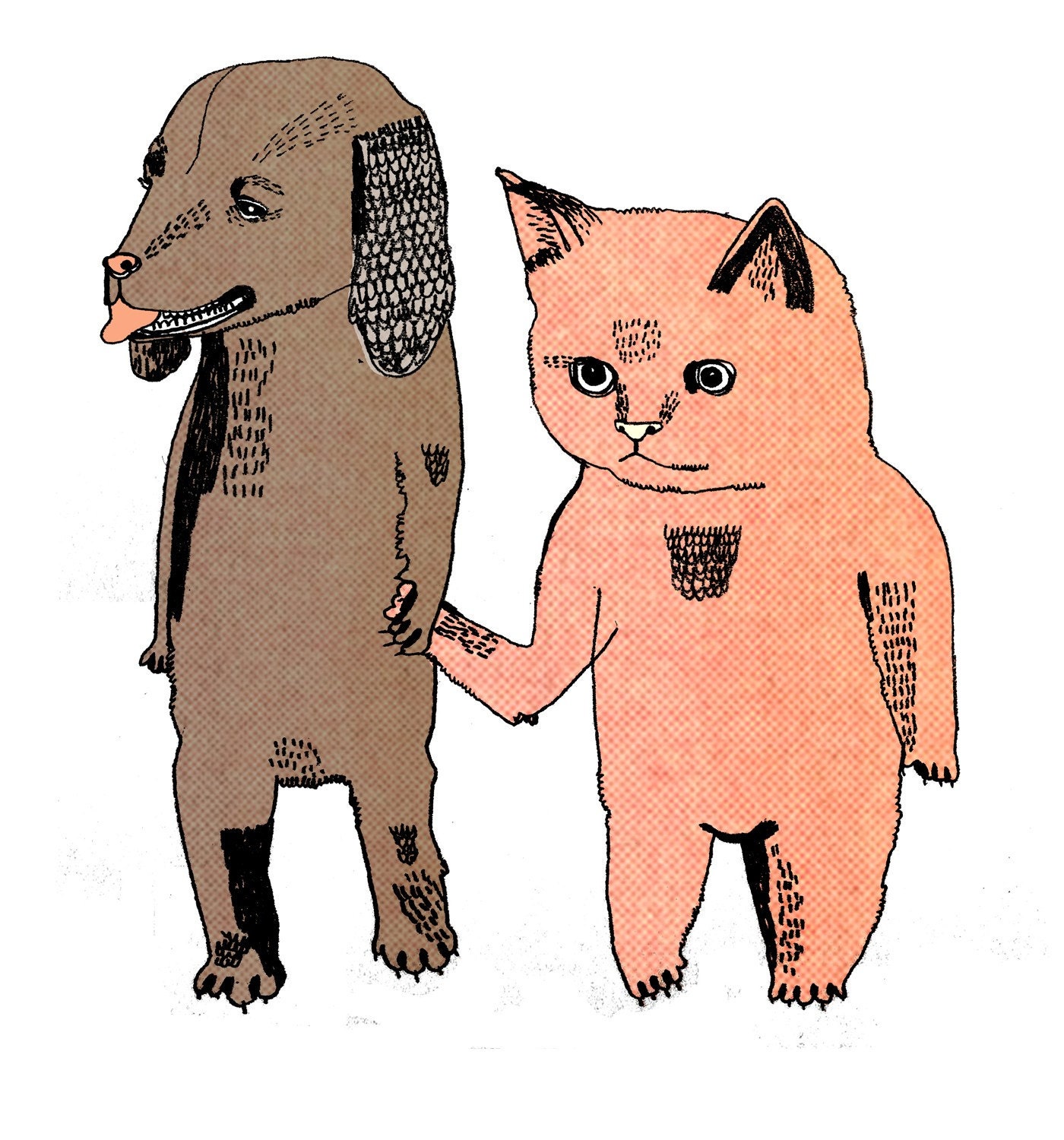 Cat and Dog Greeting Card