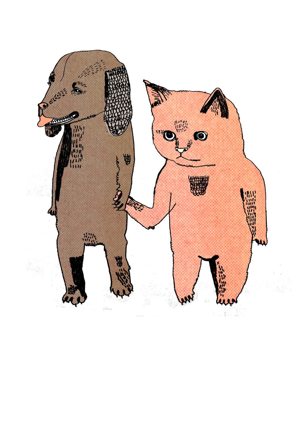 Cat and Dog Greeting Card