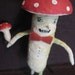 Woodland Mushroom Man Spun cotton ornament by Maria Pahls