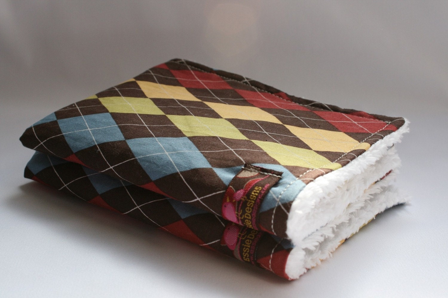 Burp Cloths-Set of 2 Argyle 10 x 14