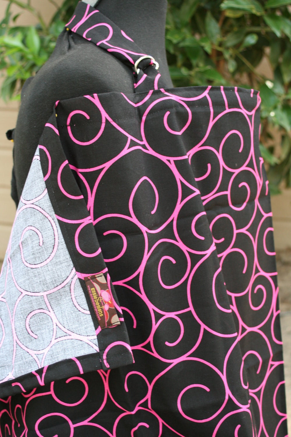 Nursing Cover Black and Hot Pink Swirls  Over 40 Designs In My Shop