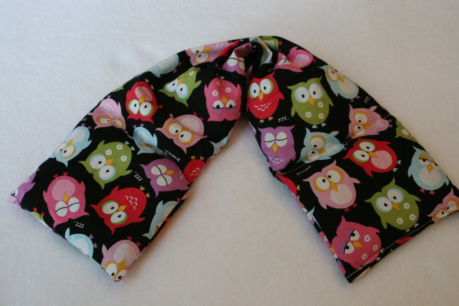 Hot Cold Therapy Wrap/ Neck Shoulder/ Flax Seed,Mint, Lavender - Ships The Next Day-  Owls