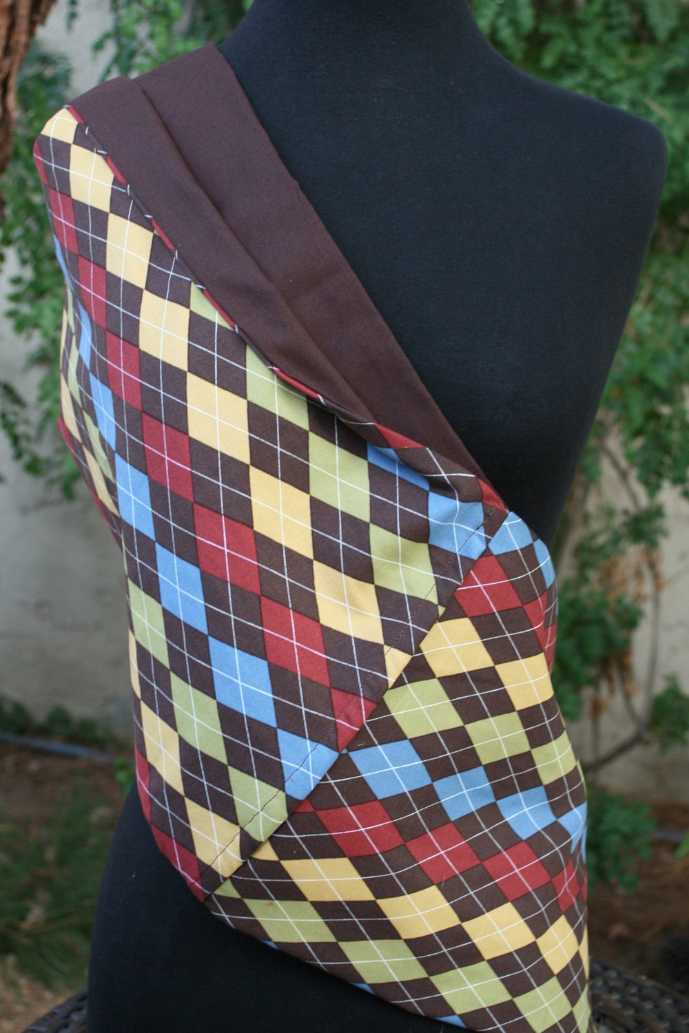 Baby Sling Brown Argyle