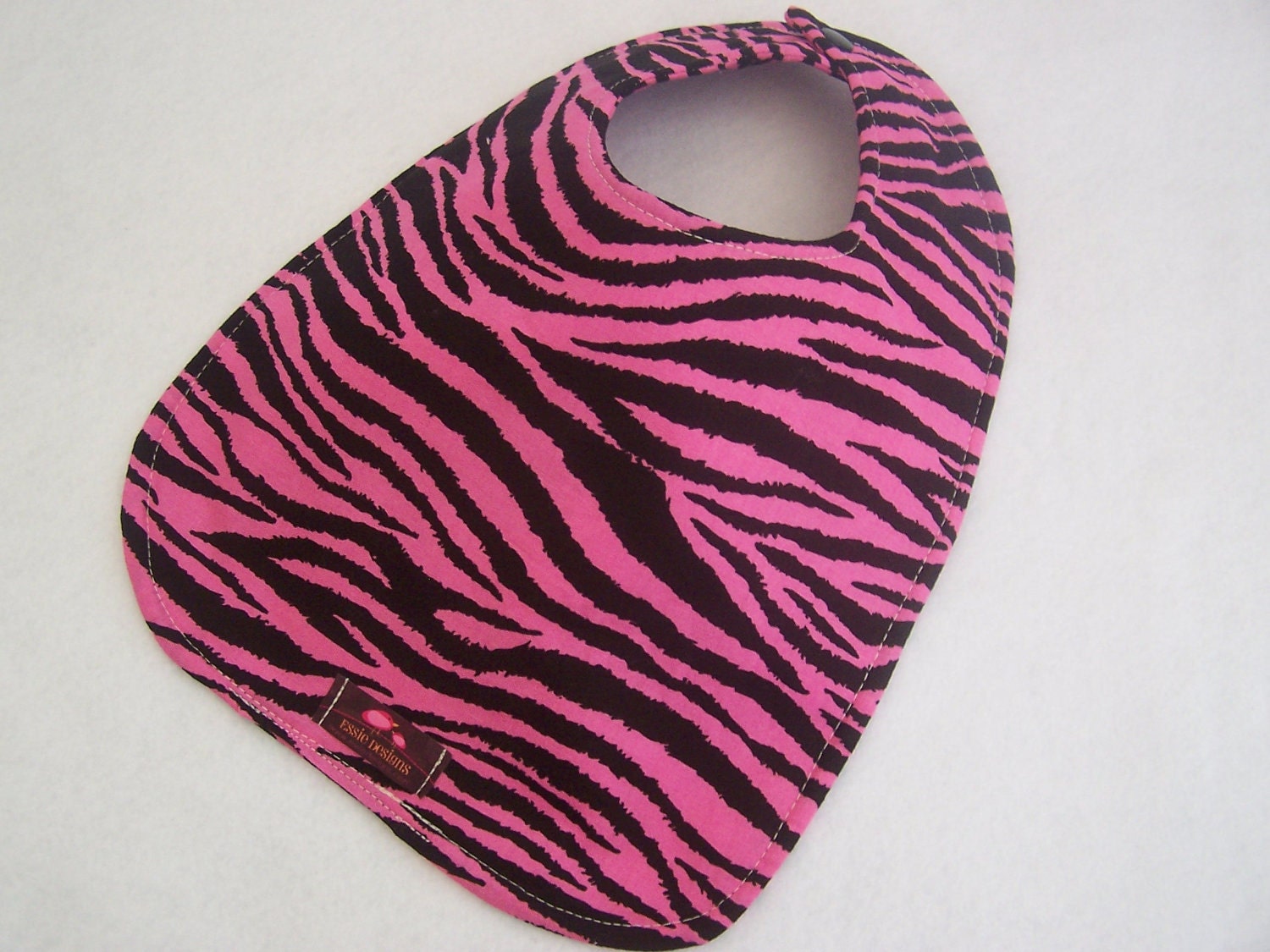 Baby Bib - Hot Pink Zebra 10 x 12.5