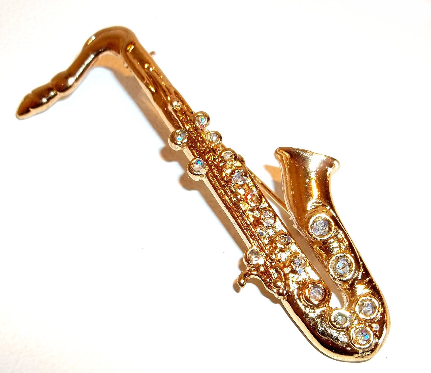 Saxophone pin musical instrument brooch