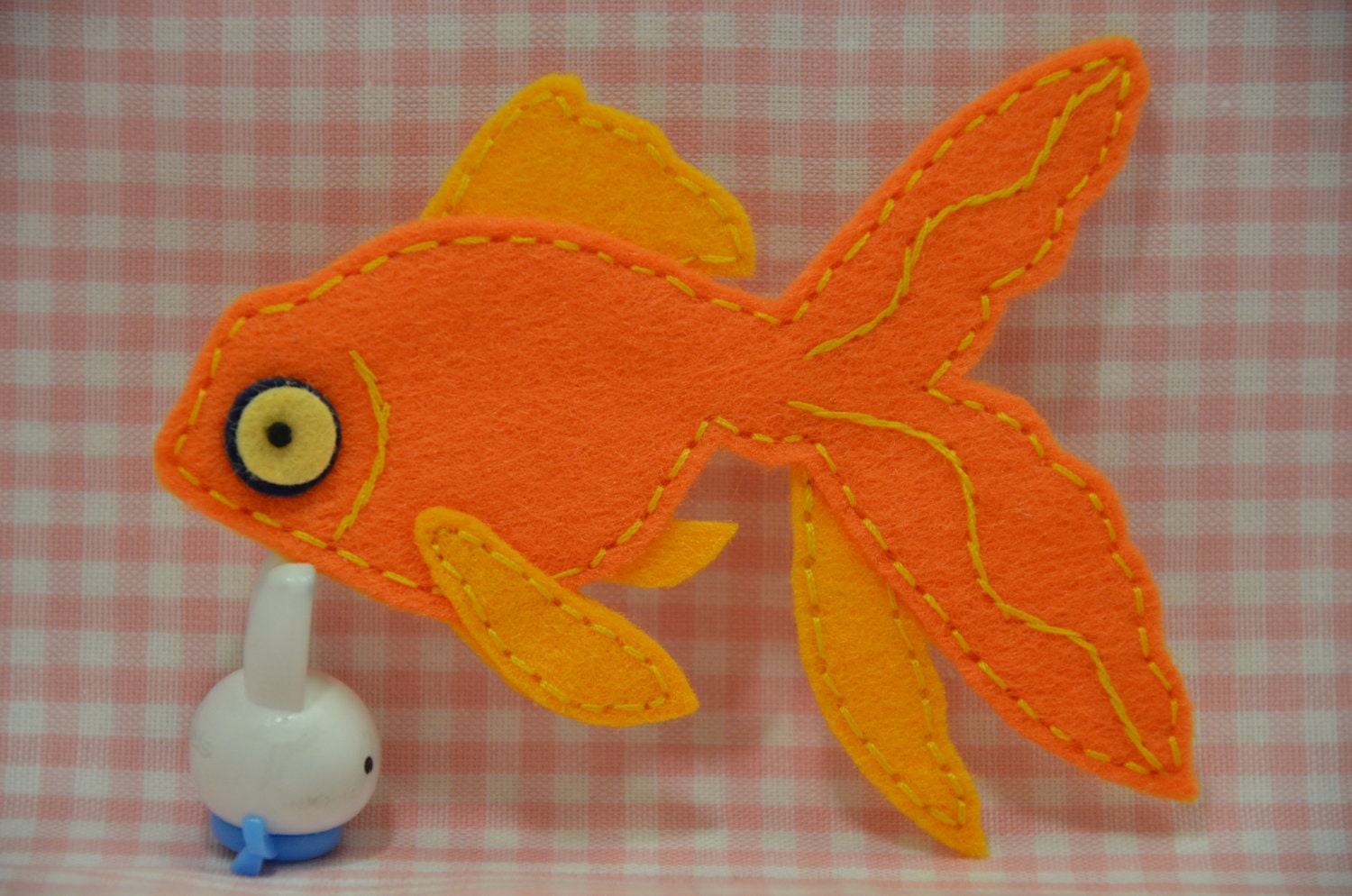 Set of 2pcs handmade felt Goldfish--marigold (FT342)