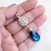 Bridal Necklace Swarovski Peacock Blue Teardrop Silver CZ - Bella N18Blue Wedding Jewelry Bohemian Beach
