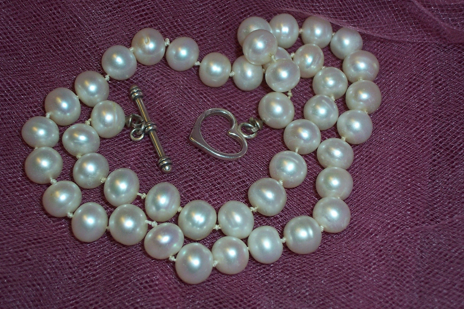 Necklace - Hand Knotted 8mm Freshwater Pearls