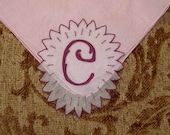 Vintage Pink Initial C Hanky - Hankie Handkerchief