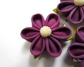 Kanzashi Fabric Flower Clip - Purple Haze