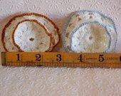 Vintage 1940s Crochet Teacup Egg Holders Teacups Brown and Blue