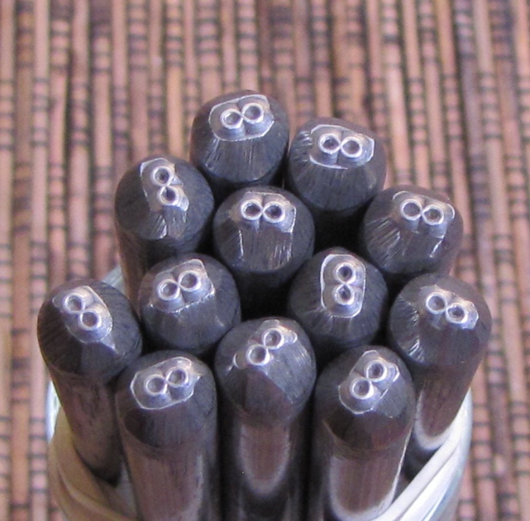 Infinity design stamp for silver working and charm stamping 4x2mm