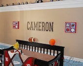 Sports Fan Name Monogram Wall Decal