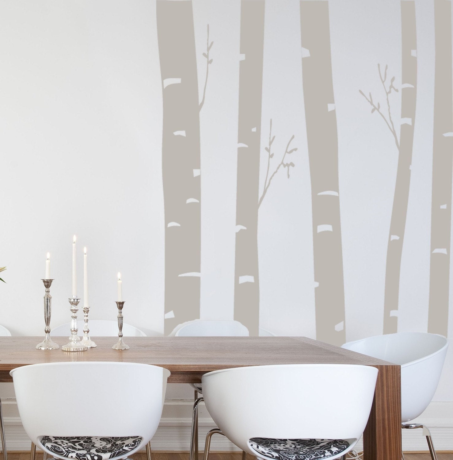 8 foot tall Birch Trees in the Woods Wall Decal Free US Shipping