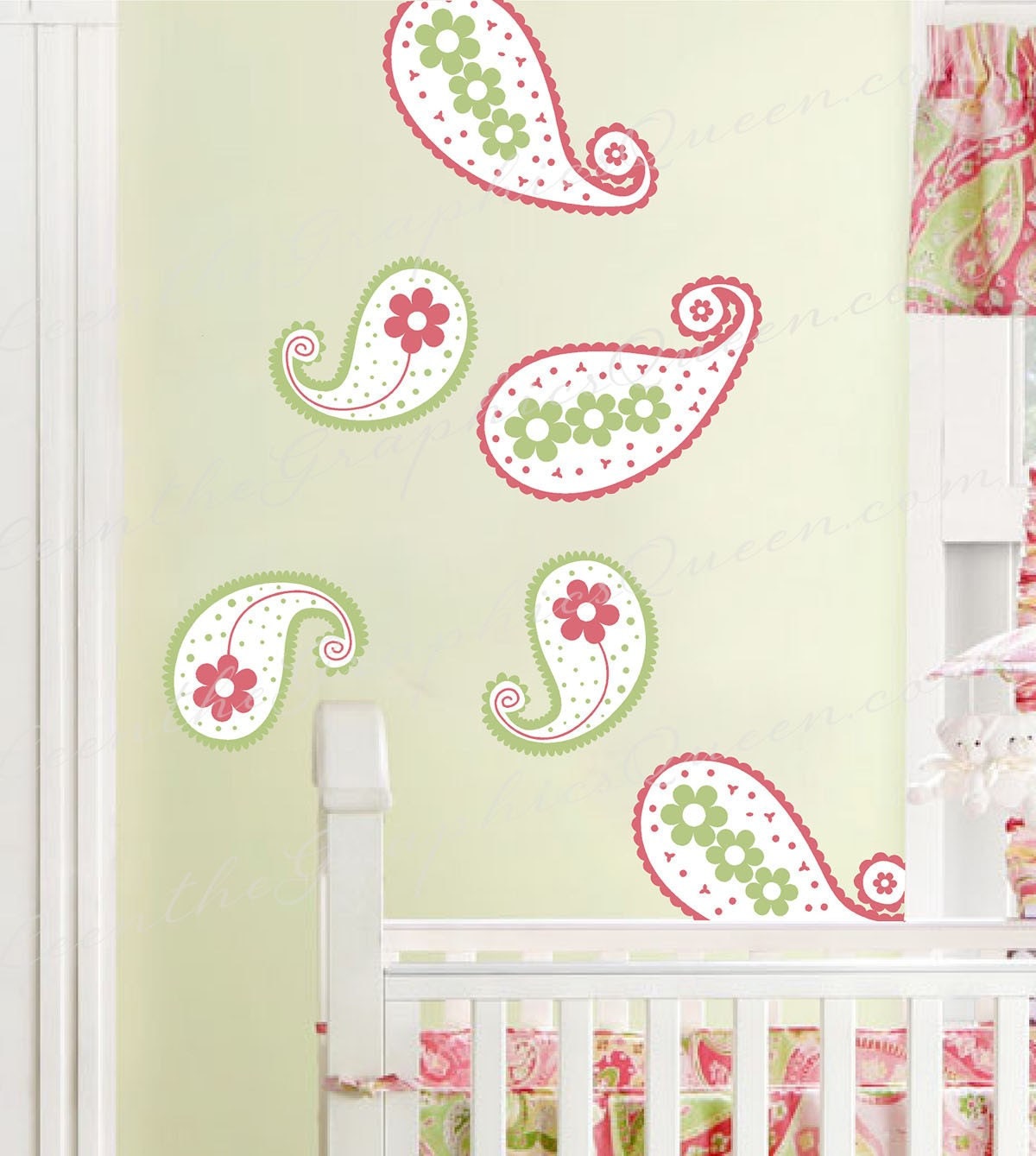 Paisley Wall Decal Set of Six