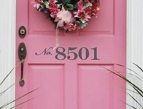 Front Door Number Decal