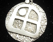 Castle Window - Fine Silver Pendant on Sterling Silver Chain
