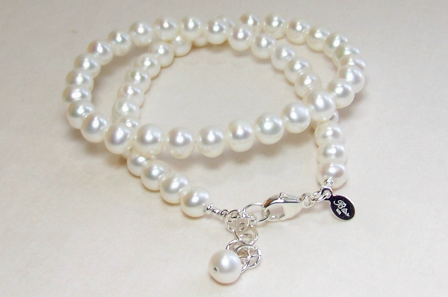 7mm white pearl necklace