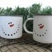 Snowman Mugs, Enamel Cup, Set of 2 Winter Mugs, Holiday Ornament, Winter Snowman Ornie, Snowmen Cups to fill for teacher gifts, hostess gift