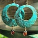 Pirate Coins hoop earrings distressed turquoise blue green verdigris patina rustic aged brass mixed media antiquity ocean sea treasure chest