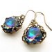 La Dolce Vita Filigree Earrings. Art Deco style dangle earrings - vintage filigree jewelry, blue drop earrings, Great Gatsby style