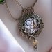 Steampunk necklace Victorian pocket watch style pendant with swag chain, steampunk jewelry, statement necklace