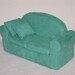 Jade Green Suede Doll Sofa fits Blythe, Pullip and other 11 1\/2 inch dolls