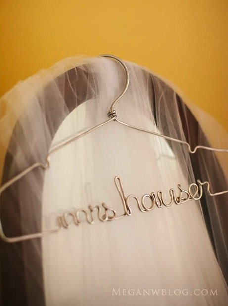 The Original Silver Lingerie, Personalized Wire Wedding Dress Hanger