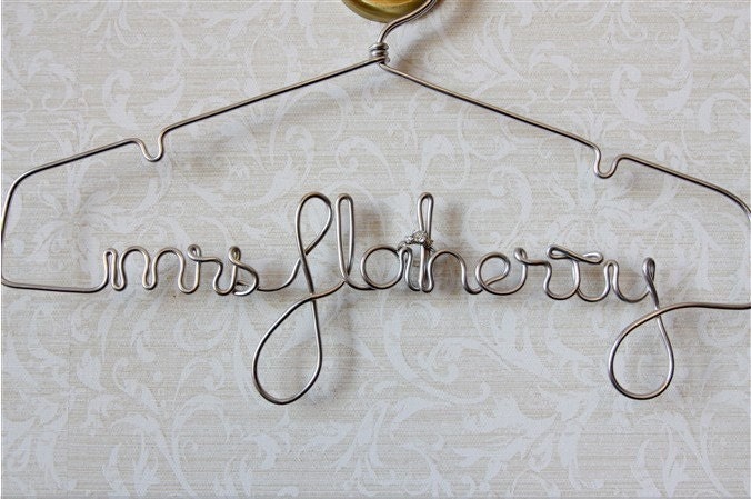 The Original Silver Lingerie, Personalized Wire Wedding Dress Hanger