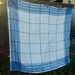 VIntage Blue and White Windowpane Damask Cutter Tablecloth