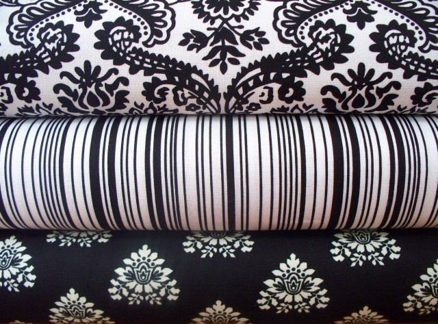 Michael Miller Black and White Fabric Set, 3 Half Yards