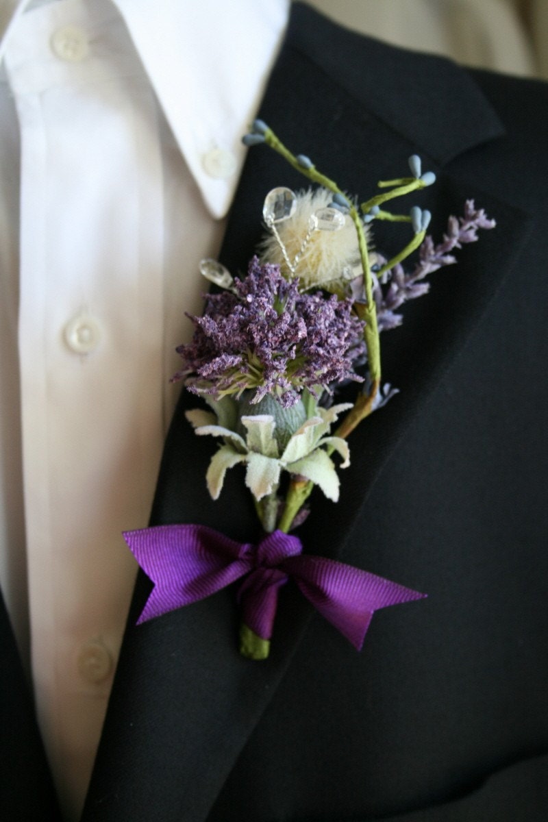 Purple Boutonniere