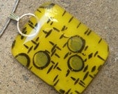 Sunflower Yellow Pendant Necklace, Fused Glass Pendant, Fused Glass Jewelry with Mod print