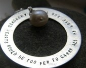 Tell Your Story - YOUR names - YOUR words - YOUR letters -in ENGLISH or HEBREW - - - - - on sterling silver washer- By SimaG